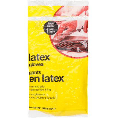 No Name Latex Rubber Gloves, Large 1 ea, $2.00/1ea
