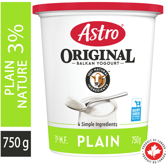 Astro Yogourt nature 3 % original de type balkan 750 g, 0,51 $/100g