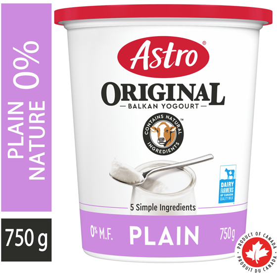 Astro Original Balkan Style Fat Free Plain Yogurt 0% 750 g, $0.53/100g