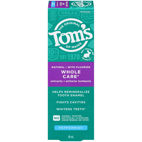 Tom's of Maine Whole CarevToothpaste 85 ml, $7.05/100ml