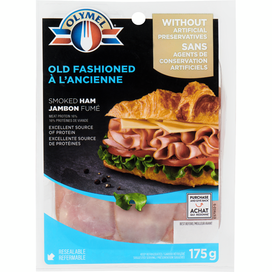 Olymel Old Fashioned Ham, Smoked 175 g, $40.00/1kg $4.00/100g