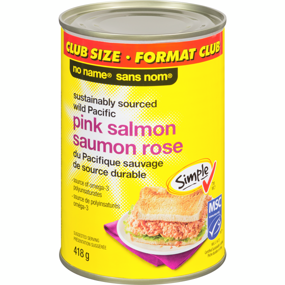 No Name Sustainably Sourced Wild Pacific Pink Salmon Club Size 418 g, $1.67/100g