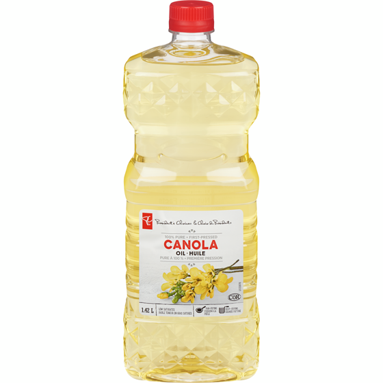 le Choix du Président Huile de canola pure à 100 %, première pression 1.42 l, 0,70 $/100ml