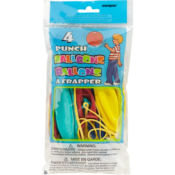 Unique Punch Balloons 4x1.0 ea, $0.75/1ea