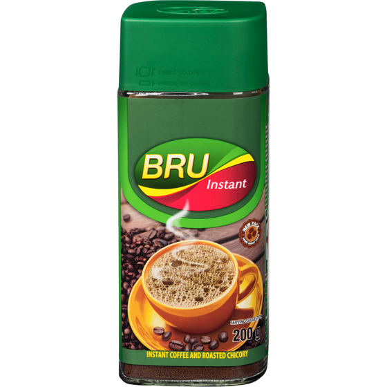 Bru Instant Coffee & Roasted Chicory 200 g, $5.50/100g