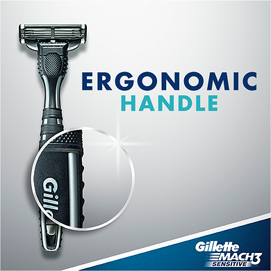 Gillette Mach3 Sensitive Men'S Disposable Razors, 3 Count