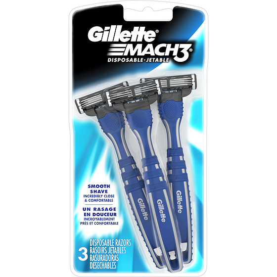 Gillette Mach3 Men'S Disposable Razors, 3 Count 3 ea, $4.33/1ea
