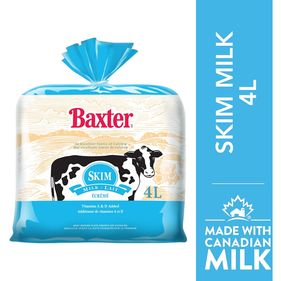 Baxter Skim Milk 4 l, $0.22/100ml