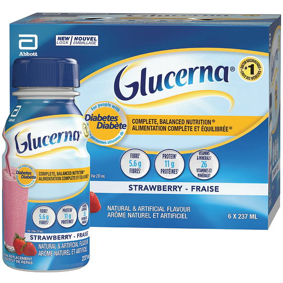 Glucerna Boisson nutritive, substitut de repas, fraise 6x237.0 ml, 0,84 $/100ml