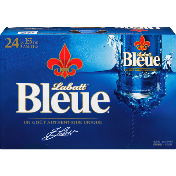 Labatt Bleue Labatt Bleue Cannette Biere (Pièce d’identité requise au moment du ramassage) 24x355.0 ml, 0,46 $/100ml