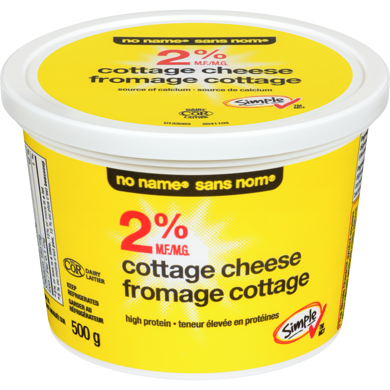 No Name Cottage Cheese, 2% M.F. 500 g, $0.90/100g