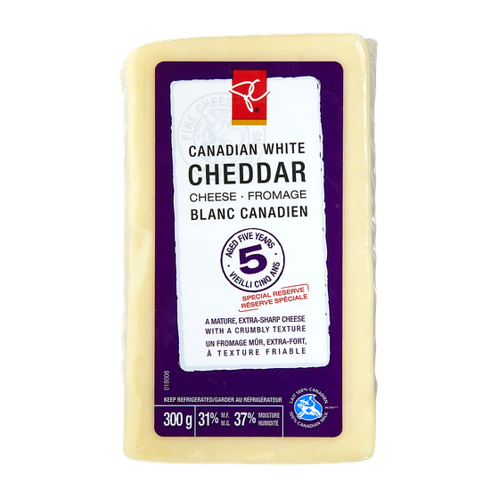 le Choix du Président Cheddar blanc canadien 5 ans  300 g, 4,66 $/100g