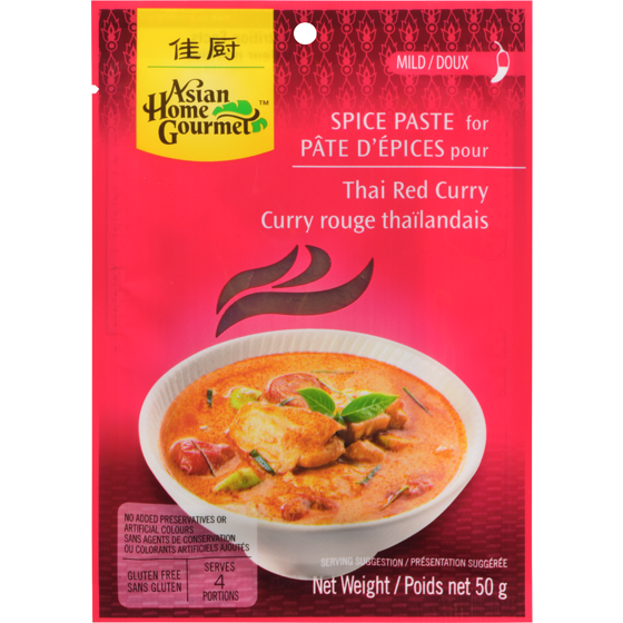 Asian Home Gourmet Pâte de cari rouge thaïlandaise 50 g, 4,98 $/100g