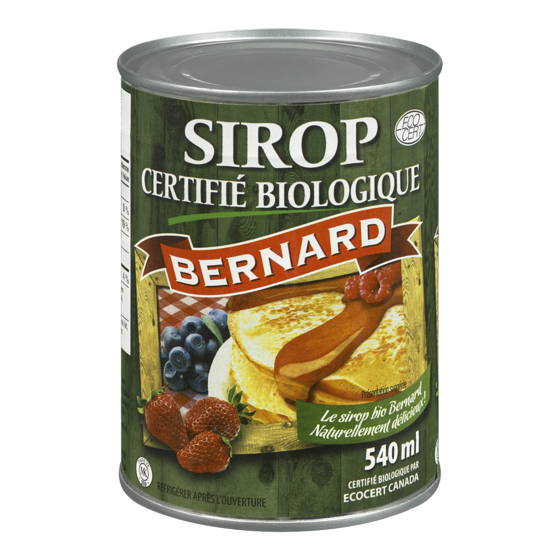Bernard Sirop certifié biologique 540 ml, 0,92 $/100ml