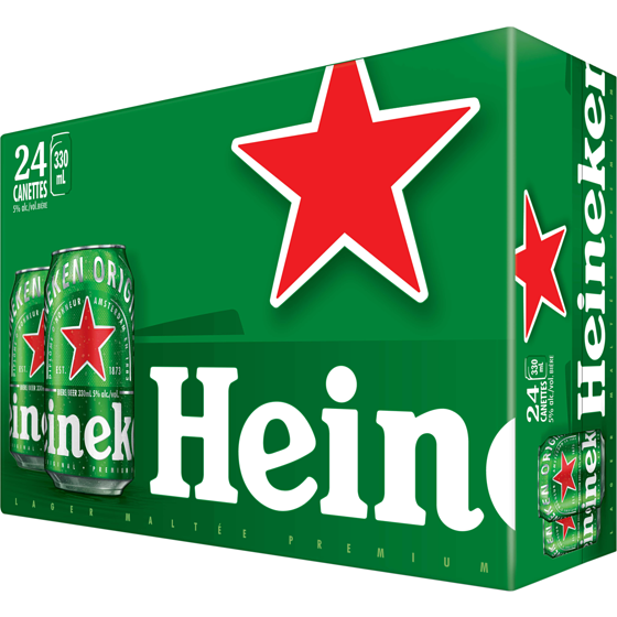 Heineken Lager corsée de première qualité (Pièce d’identité requise au moment du ramassage) 24x330.0 ml, 0,54 $/100ml