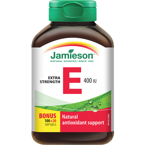 Jamieson Vitamin E 400 IU/268 mg AT 120 ea, $0.19/1ea