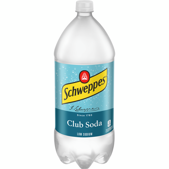 Schweppes Club Soda 2 l, $0.21/100ml