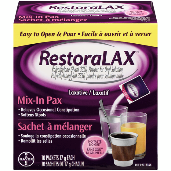 Restoralax Powder Laxative, Effective Relief, No Taste, No Grit 10 ea, $1.80/1ea