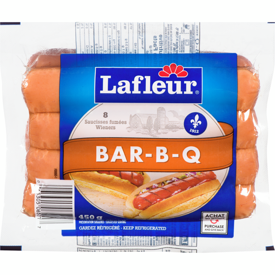 Lafleur Wieners, BBQ Style 450 g, $1.33/100g