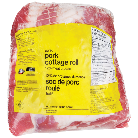 No Name Pork Cottage Roll $11.00/1kg $4.99/1lb