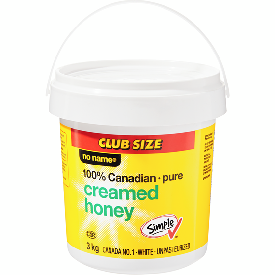 Sans Nom Miel crémeux pur 100 % canadien, Format Club 3 kg, 0,88 $/100g