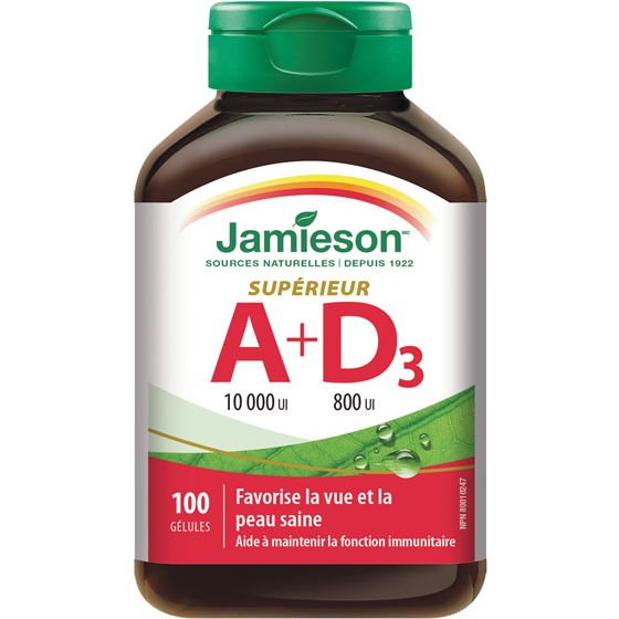 Jamieson Vitamine A et Vitamine D 100 ea, 0,09 $/1ch