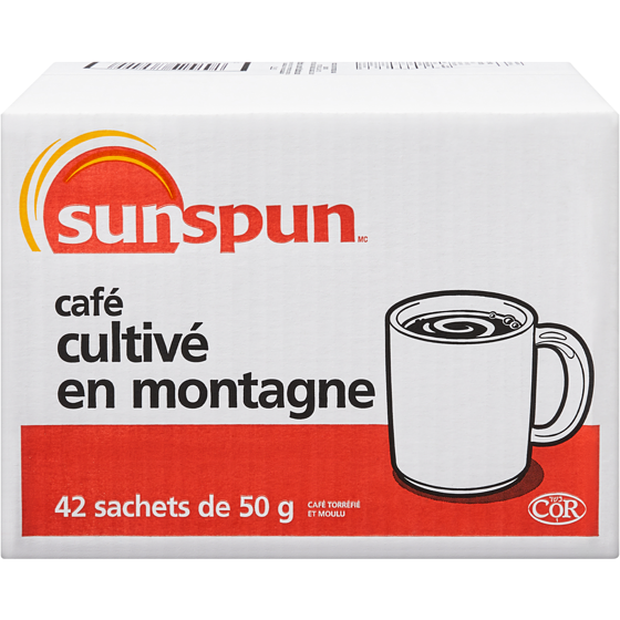 Sunspun Café moulu et torréfié 42x50.0 g, 2,86 $/100g