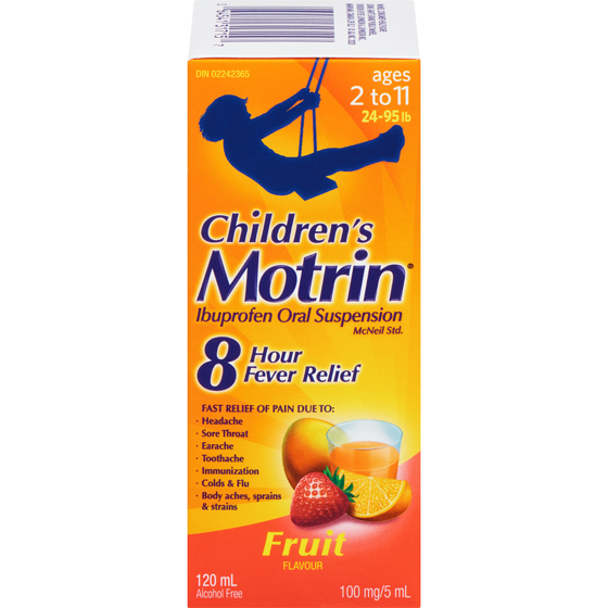 Motrin Children's 8 Hour Fast Fever & Pain Relief, Fruit 120 ml, $8.49/100ml