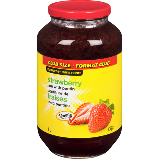 Sans Nom Confiture de fraises avec pectine, format club 1 l, 1,00 $/100ml