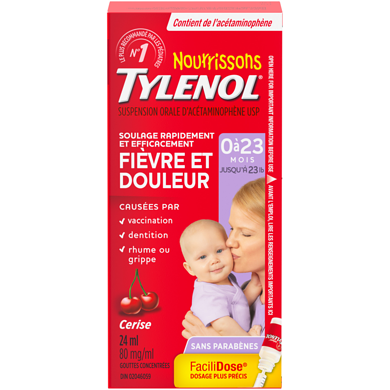 Tylenol Gouttes pour nourrissons, Fièvre et douleur, Cerise 24 ml, 37,46 $/100ml