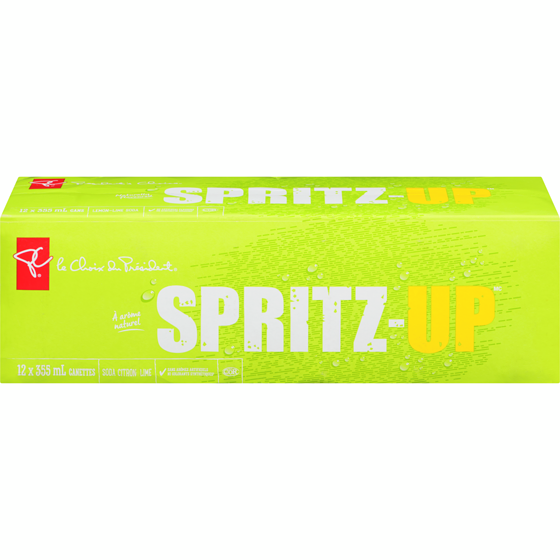 le Choix du Président Soda citron-lime Spritz-up, lot de 12 canettes 12x355.0 ml, 0,16 $/100ml