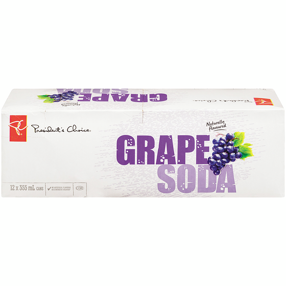 President's Choice Grape Soda  12x355.0 ml, $0.16/100ml
