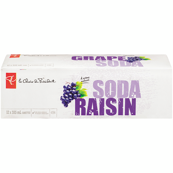 le Choix du Président Soda au raisin 12x355.0 ml, 0,16 $/100ml