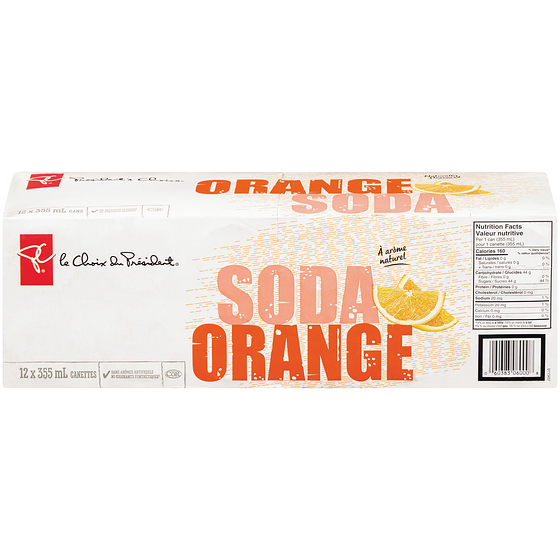 le Choix du Président Soda à l'orange 12x355.0 ml, 0,16 $/100ml