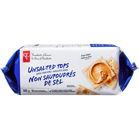 Biscuits soda non saupoudrés de sel PC PC.ca