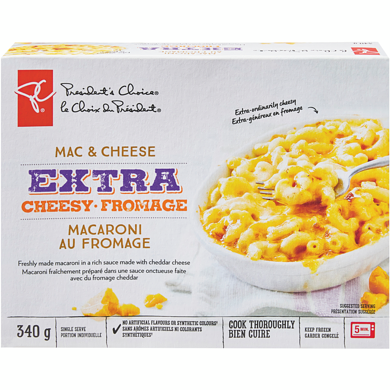 President's Choice Extra Cheesy Mac & Cheese 340 g, $1.47/100g