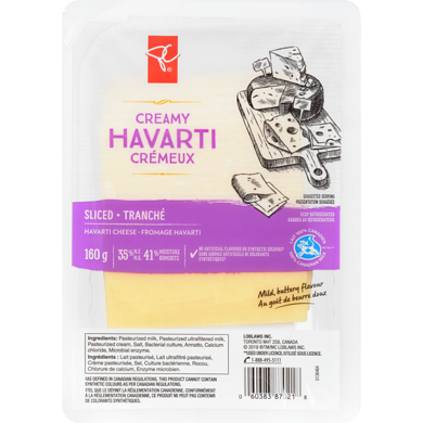 le Choix du Président Fromage Havarti Crémeux en tranches 160 g, 4,37 $/100g