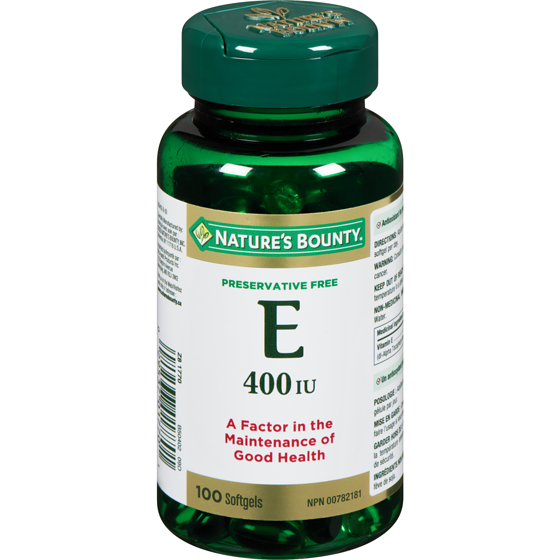 Nature's Bounty Vitamin E 400 IU, 100 Softgels 100 ea, $0.19/1ea