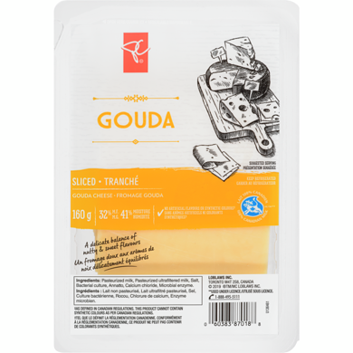 le Choix du Président Fromage Gouda en tranches 160 g, 4,37 $/100g