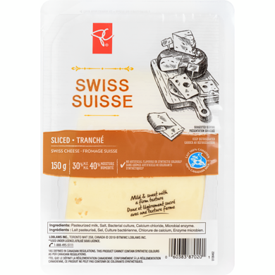 le Choix du Président Fromage Suisse En Tranches 150 g, 4,66 $/100g
