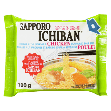 Sapporo Nouilles à la japonaise au poulet 100 g, 1,29 $/100g