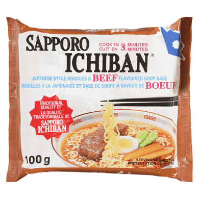 Sapporo Ichiban Japanese Style Noodles, Beef 100 g, $1.29/100g