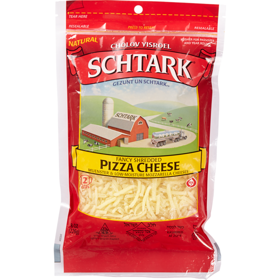 Schtark Kosher Shredded Cheese, Pizza Blend    227 g, $4.40/100g