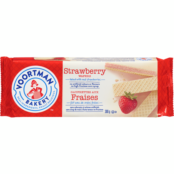 Voortman Strawberry Wafers 300 g, $1.17/100g
