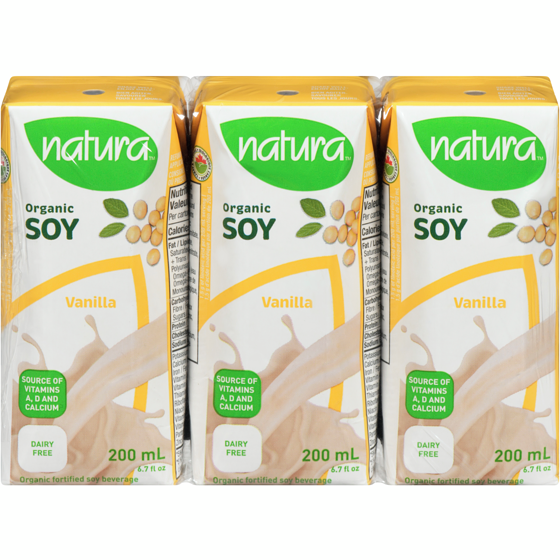 Natura Organic fortified soy beverage vanilla 3x200.0 ml, $0.58/100ml