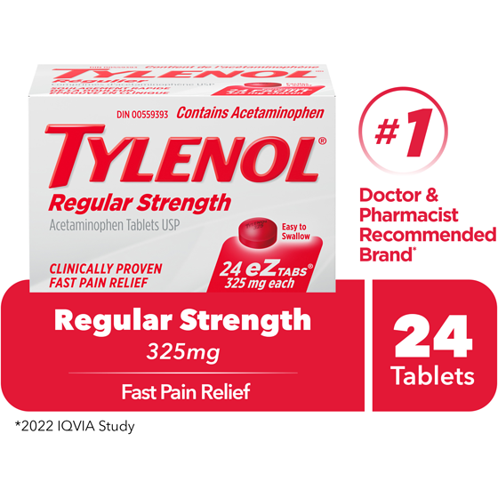 Tylenol 325 Mg Tablets, Regular Strength 24 ea, $0.23/1ea