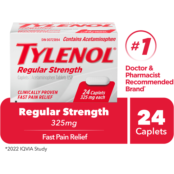 Tylenol 325 Mg Caplets 24 ea, $0.23/1ea