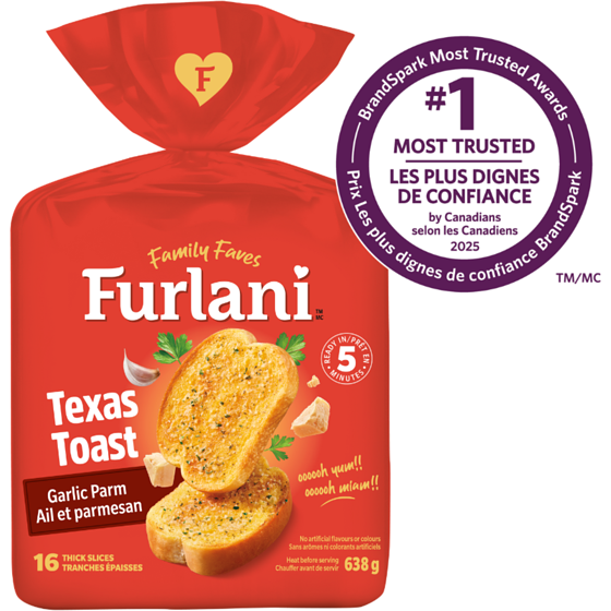 Furlani Ready Bake Garlic Parmesan Toast Texas-Style Bread 16x40.0 g, $0.94/100g