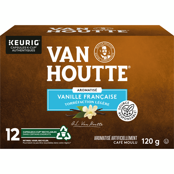 Keurig Van Houtte Vanille française capsules K-Cup de café, 12 unités, pour les cafetières Keurig 12 ea, 1,17 $/1ch