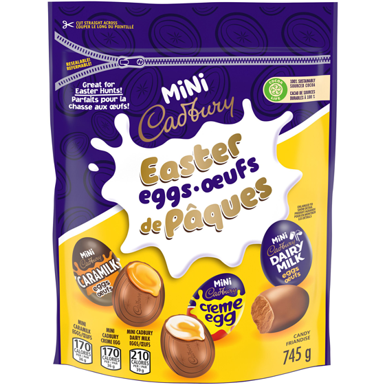 Cadbury Friandises Mini œufs de Pâques assortis (sac refermable) 745 g, 2,95 $/100g